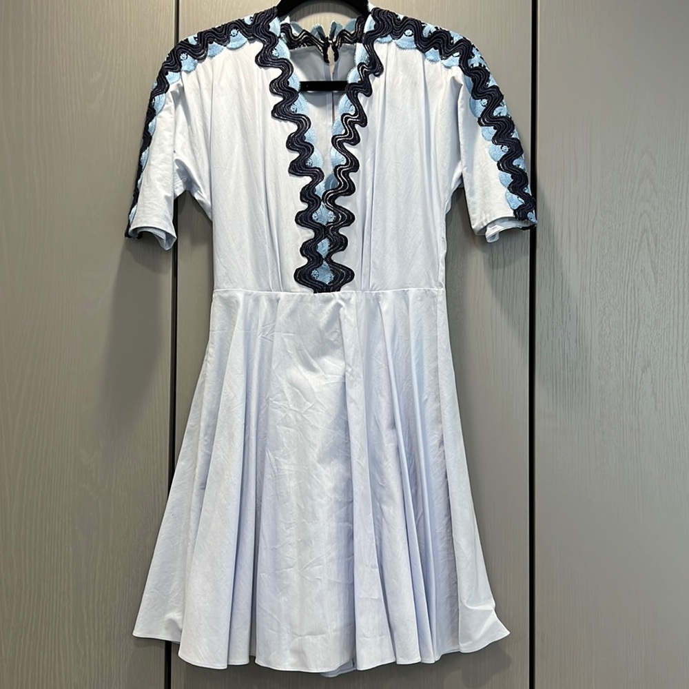 Sandro fit and flare dress with embroidered detailing